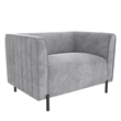 CosmoLiving Blair Upholstered Accent Chair and a Half in Light Gray Velvet