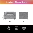 CosmoLiving Blair Upholstered Accent Chair and a Half in Light Gray Velvet