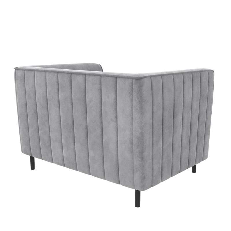 CosmoLiving Blair Upholstered Accent Chair and a Half in Light Gray Velvet