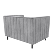 CosmoLiving Blair Upholstered Accent Chair and a Half in Light Gray Velvet