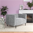 CosmoLiving Blair Upholstered Accent Chair and a Half in Light Gray Velvet