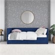DHP Arliss Modern Glam Tuxedo Daybed with Storage - Twin in Blue Velvet