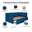 DHP Arliss Modern Glam Tuxedo Daybed with Storage - Twin in Blue Velvet