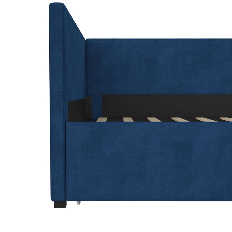 DHP Arliss Modern Glam Tuxedo Daybed with Storage - Twin in Blue Velvet