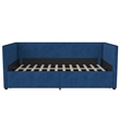 DHP Arliss Modern Glam Tuxedo Daybed with Storage - Twin in Blue Velvet