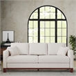 DHP Brooklyn Upholstered Wood Base Sofa w/2 Throw Cushions in Textured Beige