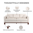 DHP Brooklyn Upholstered Wood Base Sofa w/2 Throw Cushions in Textured Beige