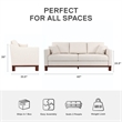 DHP Brooklyn Upholstered Wood Base Sofa w/2 Throw Cushions in Textured Beige