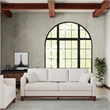 DHP Brooklyn Upholstered Wood Base Sofa w/2 Throw Cushions in Textured Beige