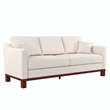 DHP Brooklyn Upholstered Wood Base Sofa w/2 Throw Cushions in Textured Beige
