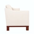 DHP Brooklyn Upholstered Wood Base Sofa w/2 Throw Cushions in Textured Beige