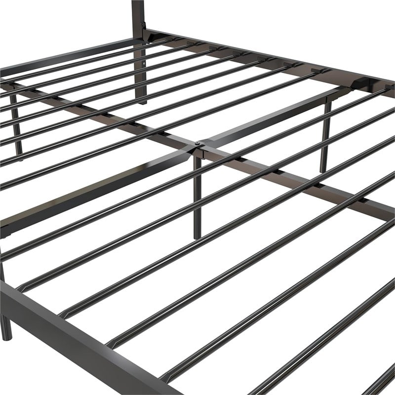 Mr. Kate Roxanne Queen Metal Platform Bed Frame w/Cane Headboard in Black