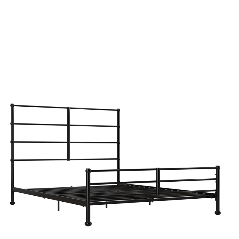 Mr. Kate MacKenzie Queen Metal Platform Bed Frame w/3 Adjustable Heights - Black