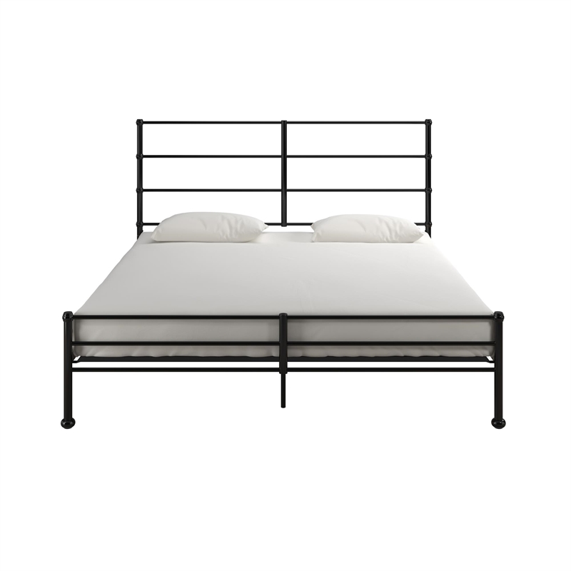 Mr. Kate MacKenzie King Metal Platform Bed Frame w/3 Adjustable Heights - Black
