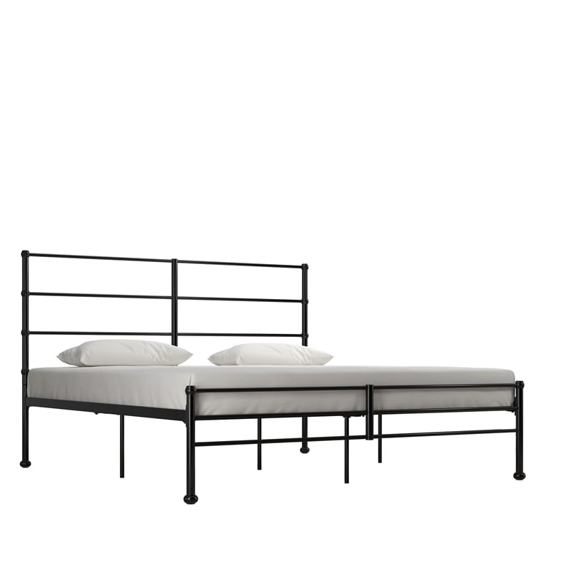 Mr. Kate MacKenzie King Metal Platform Bed Frame w/3 Adjustable Heights - Black