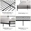 Mr. Kate MacKenzie King Metal Platform Bed Frame w/3 Adjustable Heights - Black