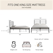 Mr. Kate MacKenzie King Metal Platform Bed Frame w/3 Adjustable Heights - Black