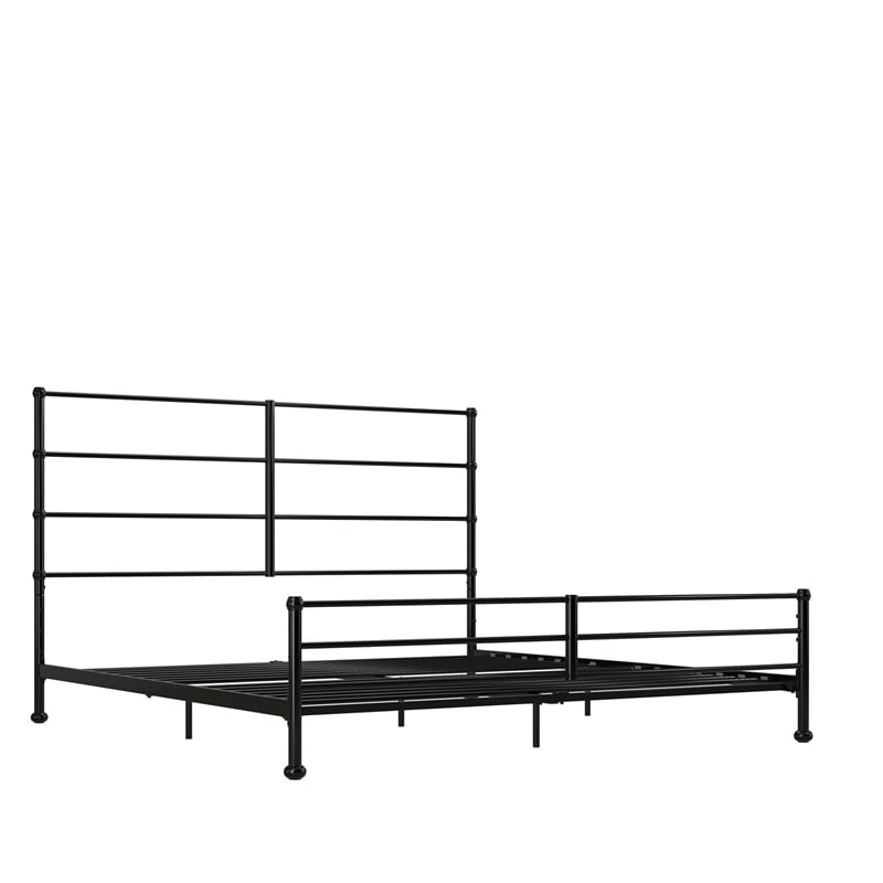 Mr. Kate MacKenzie King Metal Platform Bed Frame w/3 Adjustable Heights - Black
