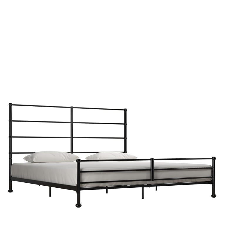 Mr. Kate MacKenzie King Metal Platform Bed Frame w/3 Adjustable Heights - Black