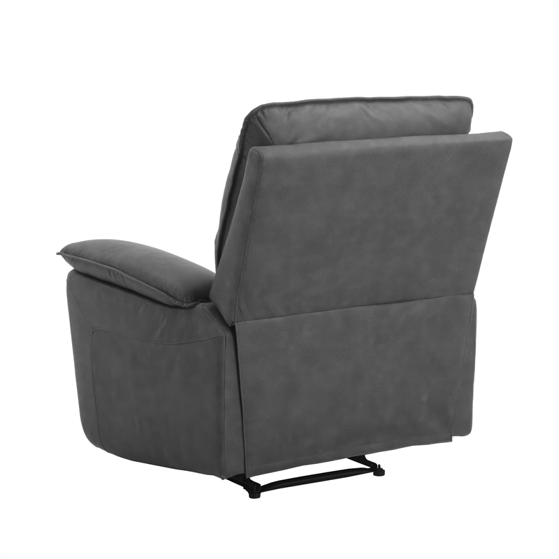 DHP Labatte Recliner with Dual USB Port in Charcoal Faux Leather