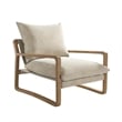 DHP Mira Upholstered Sling Accent Chair in Ivory Linen