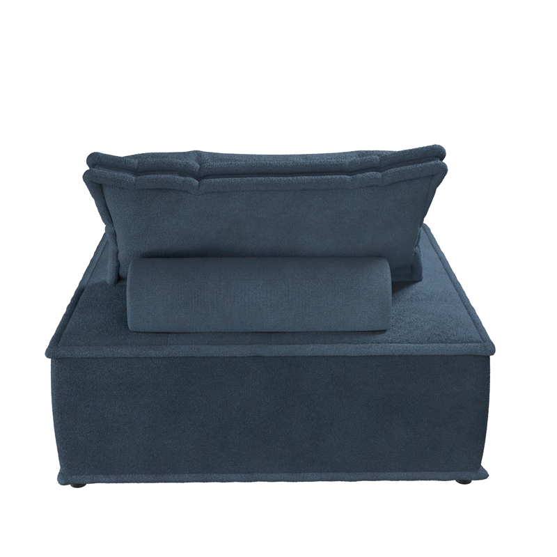 DHP Paloma Upholstered Single Sofa Chair in Textured Navy Fabric