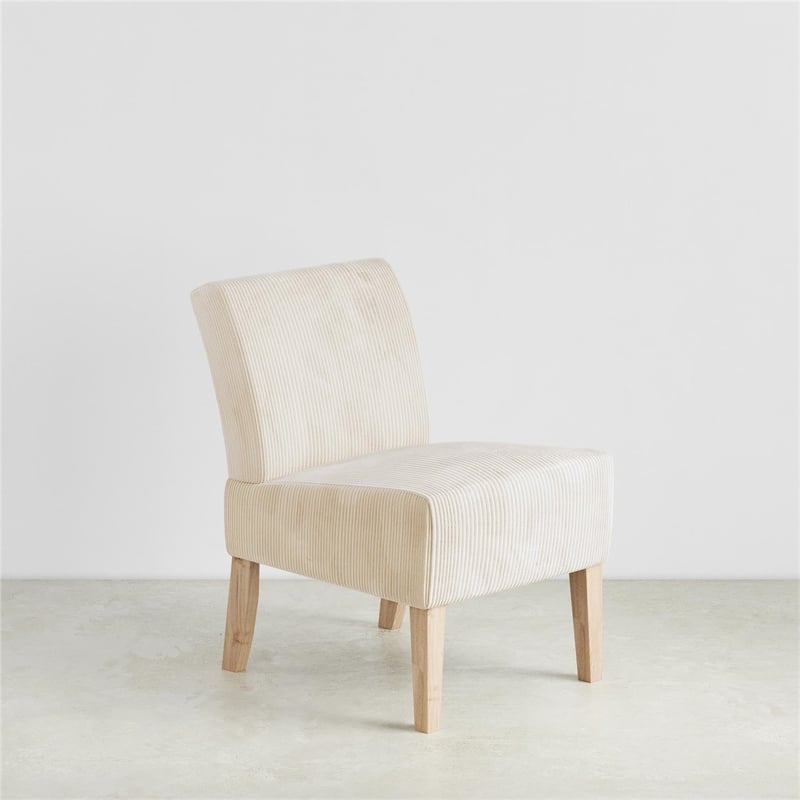 DHP Hazen Armless Upholstered Accent Chair in Ivory Corduroy