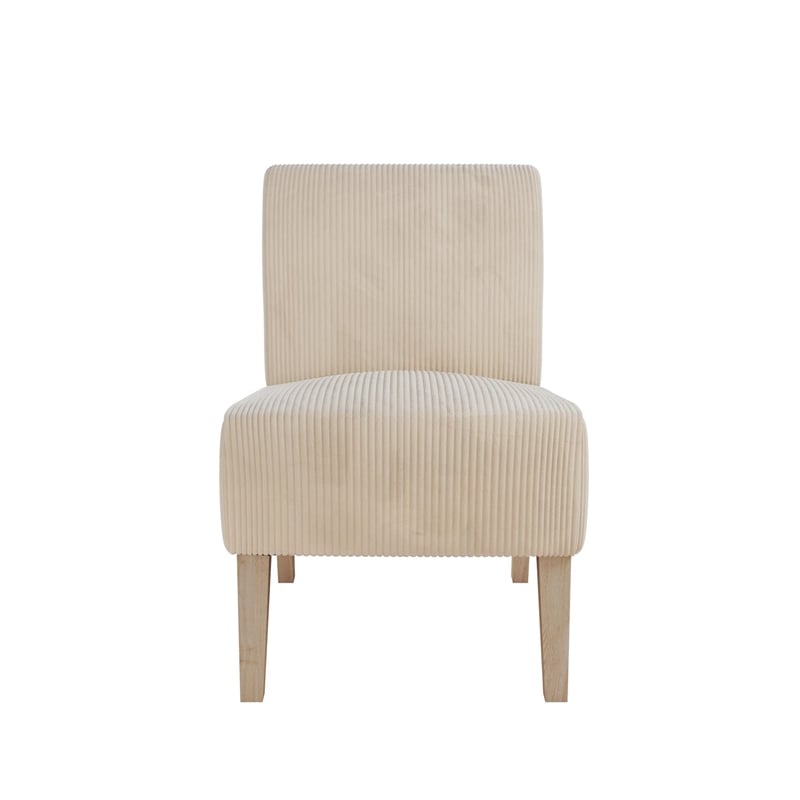 DHP Hazen Armless Upholstered Accent Chair in Ivory Corduroy