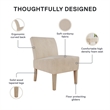 DHP Hazen Armless Upholstered Accent Chair in Ivory Corduroy