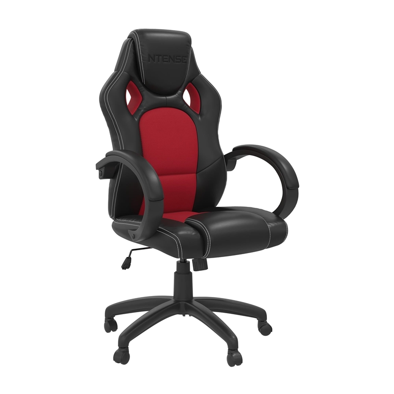NTense Vortex Gaming Chair with Ergonomic High Back in Red Faux Leather