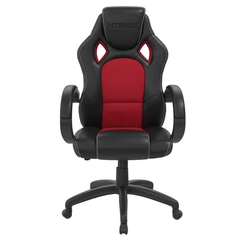 NTense Vortex Gaming Chair with Ergonomic High Back in Red Faux Leather