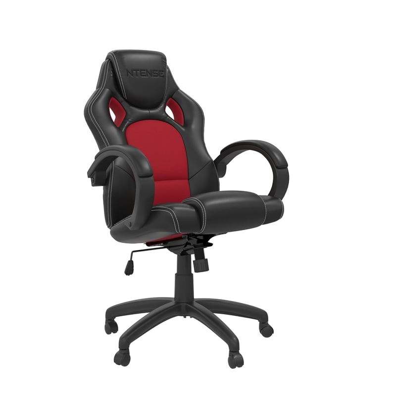 NTense Vortex Gaming Chair with Ergonomic High Back in Red Faux Leather