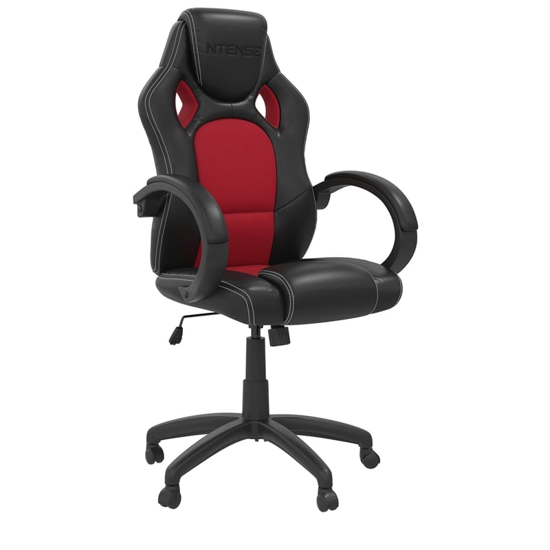 NTense Vortex Gaming Chair with Ergonomic High Back in Red Faux Leather
