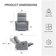 DHP Kai Power Recliner with 8 Zone Massage and Lumbar Heat in Dark Gray Linen