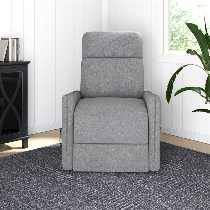 DHP Kai Power Recliner with 8 Zone Massage and Lumbar Heat in Dark Gray Linen