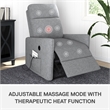 DHP Kai Power Recliner with 8 Zone Massage and Lumbar Heat in Dark Gray Linen