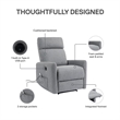 DHP Kai Power Recliner with 8 Zone Massage and Lumbar Heat in Dark Gray Linen