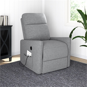dhp kai power recliner with 8 zone massage and lumbar heat in dark gray linen
