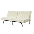 DHP Emily Faux Leather Convertible Sofa in Vanilla