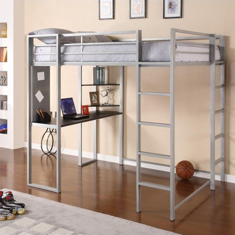 Dhp Abode Metal Full Loft Bed In Silver, Bunk Bed Pulley System