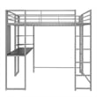 DHP Abode Metal Full Loft Bed in Silver with Desk