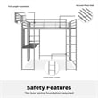 DHP Abode Metal Full Loft Bed in Silver with Desk