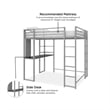 DHP Abode Metal Full Loft Bed in Silver with Desk