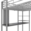 DHP Abode Metal Full Loft Bed in Silver with Desk