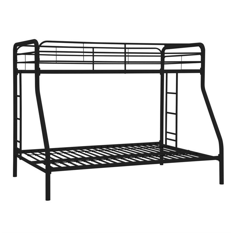 Metal Twin Over Full Bunk Bed In Black 3136096