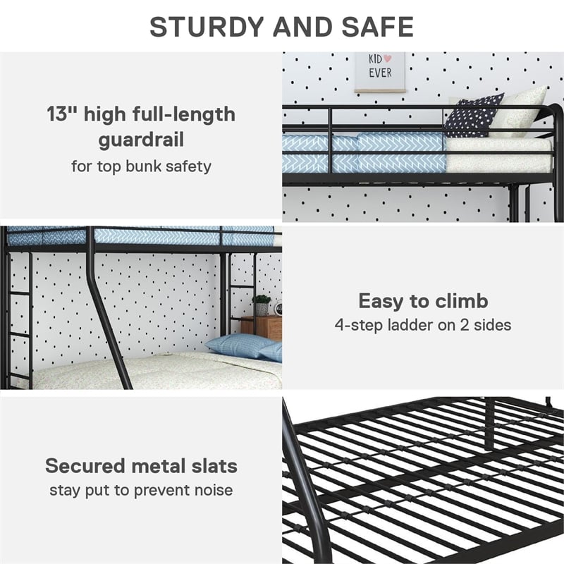 DHP Metal Twin over Full Bunk Bed in Black