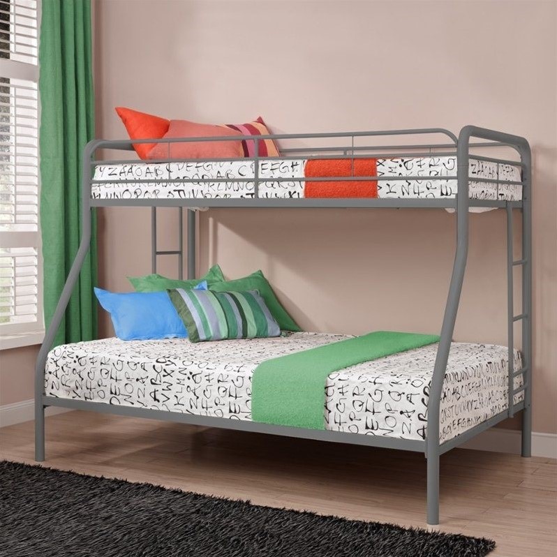 DHP Metal Twin over Full Bunk Bed in Silver Cymax Business