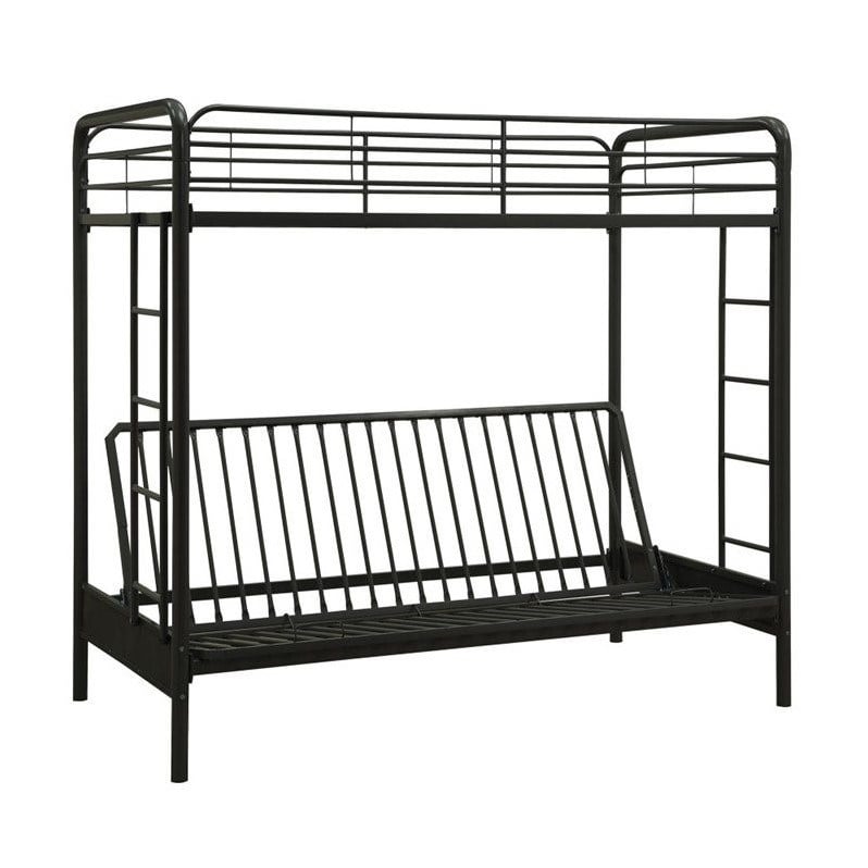 DHP Twin over Convertible Futon Sofa Bunk Bed in Black