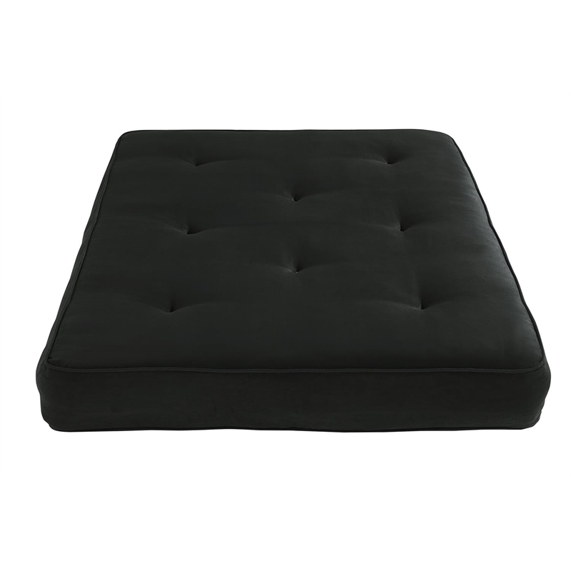 DHP 8 Inch Independently Encased Coil Futon Mattress Black Microfiber