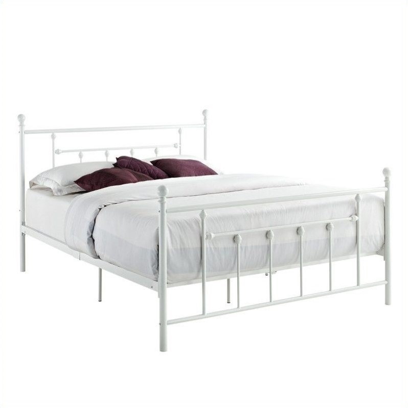 DHP Manila Metal Bed in White 3236098Option Cymax Stores